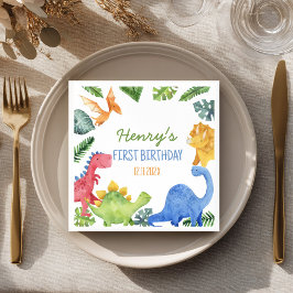 Cute Dinosaurs Födelsedagsfest Pappersservett