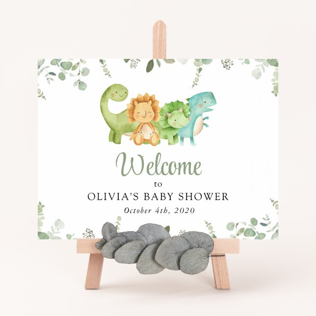 Cute Dinosaurs, Jurassic, Baby Shower Welcome Poster (Skapare uppladdad)