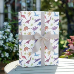 Cute Dinosaurs Kid Dino Birthday Gift Presentpapper<br><div class="desc">Fira ditt barns födelsedag med den här söta dinosauripresenten som är papper.</div>