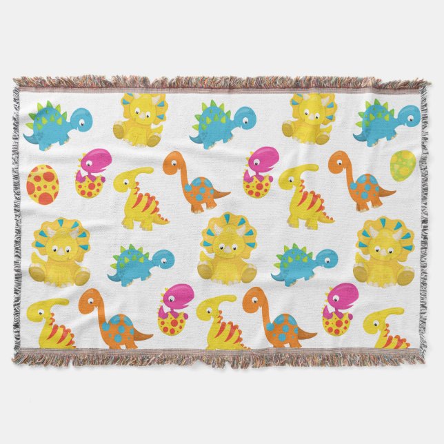 Cute Dinosaurs, Mönster, Dinosaurs, Baby Dino Filt (Framsidan)