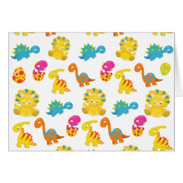 Cute Dinosaurs, Mönster, Dinosaurs, Baby Dino Hälsningskort