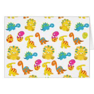 Cute Dinosaurs, Mönster, Dinosaurs, Baby Dino Hälsningskort