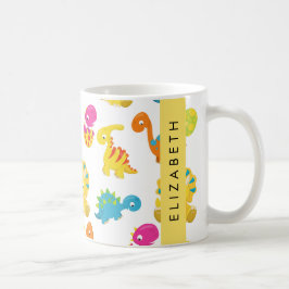 Cute Dinosaurs, Mönster om dinosaurier, ditt namn Kaffemugg