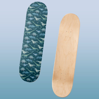 Cute Dinosaurs Mörk Mönster Mini Skateboard Bräda 18,5 Cm