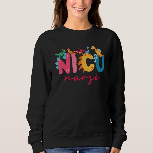 Cute Dinosaurs Nurse Week Peds Nurse NICU Pediatri T Shirt (Framsida)