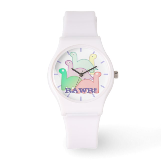 Cute Dinosaurs Pastel Colorful Armbandsur (Framsida)