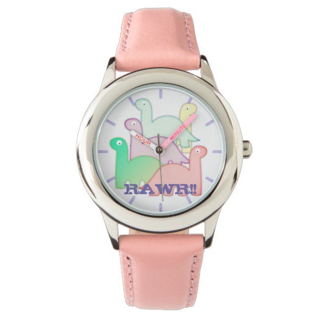 Cute Dinosaurs Pastel Colorful Armbandsur (Framsida)