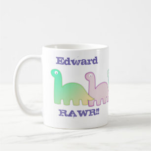 Cute Dinosaurs Pastel Colorful Kaffemugg