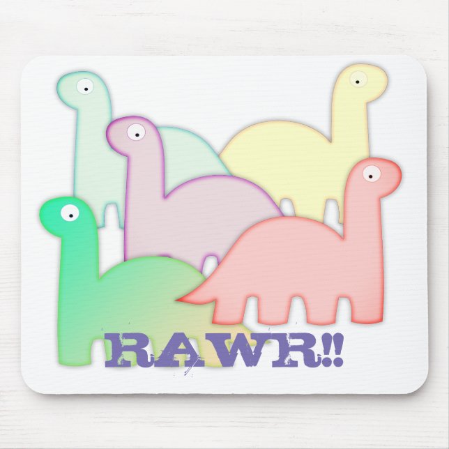 Cute Dinosaurs Pastel Colorful Musmatta (Framsidan)