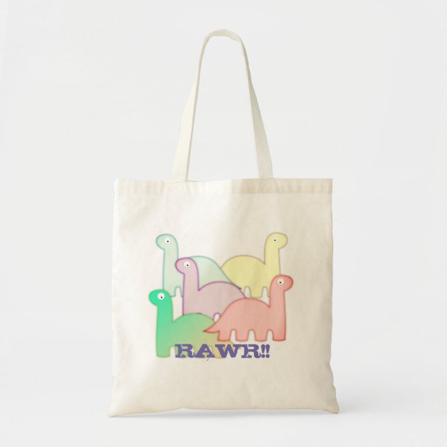 Cute Dinosaurs Pastel Colorful Tygkasse (Framsidan)