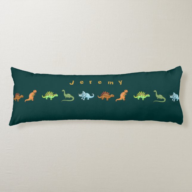 Cute Dinosaurs-Personlig Pillow Lägg till ditt nam Kroppskudde (Framsidan)