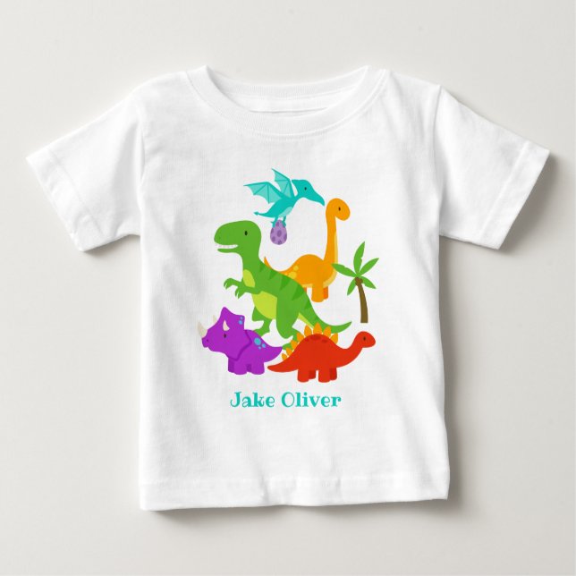 Cute Dinosaurs Personlig T Shirt (Framsida)