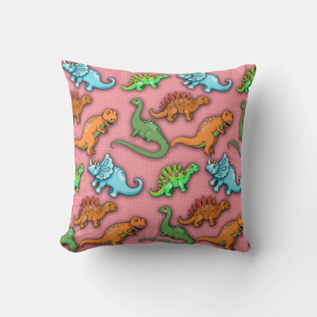 Cute Dinosaurs Pillow för barn Kudde (Framsida)