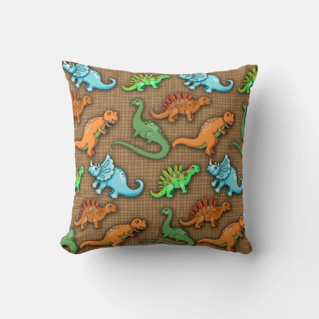 Cute Dinosaurs Pillow för barn Kudde (Framsida)