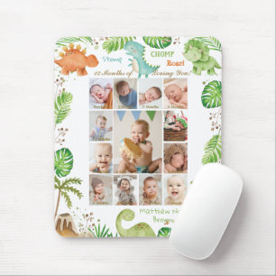 Cute Dinosaurs Pojke Photo Collage Milestone Musmatta