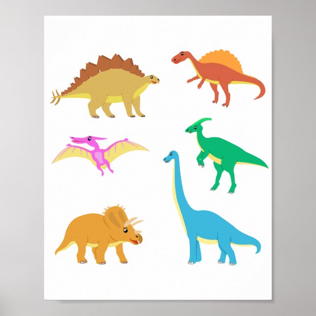 Cute Dinosaurs Poster (Framsidan)