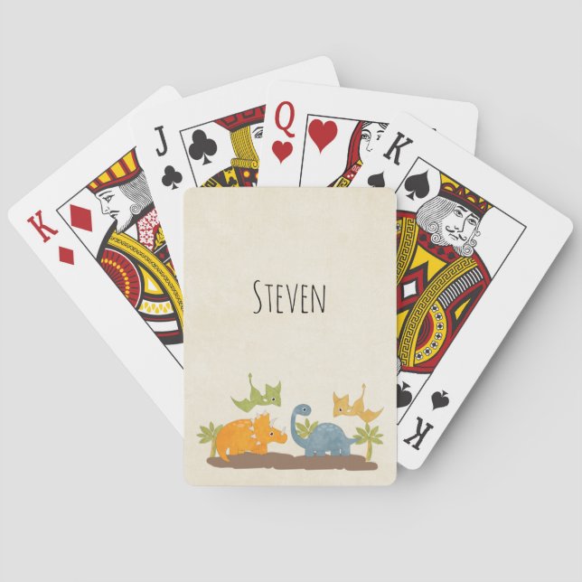 Cute Dinosaurs Prehistorisk Wildlife Casinokort (Baksidan)