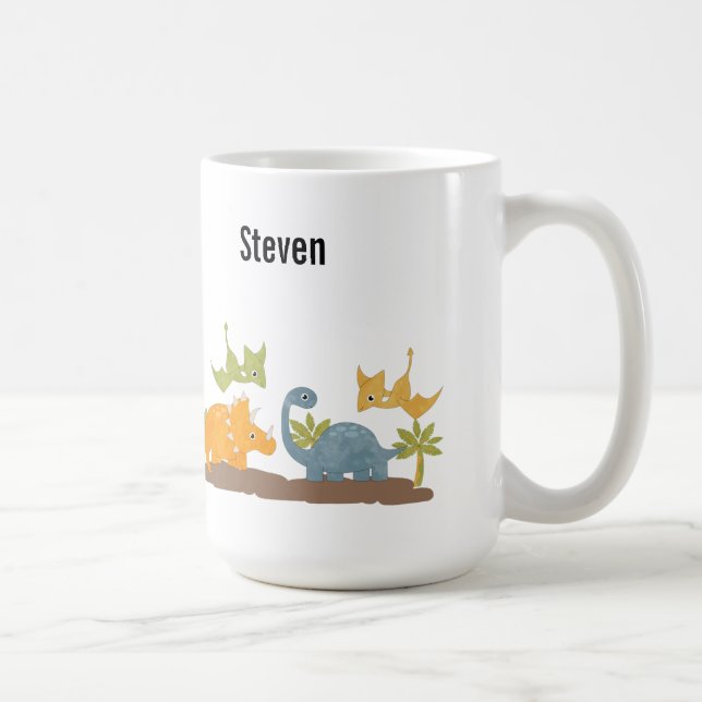 Cute Dinosaurs Prehistorisk Wildlife Kaffemugg (Höger)