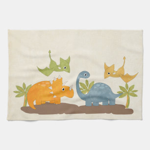 Cute Dinosaurs Prehistorisk Wildlife Kökshandduk