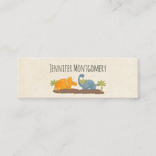 Cute Dinosaurs Prehistorisk Wildlife Mini Visitkort