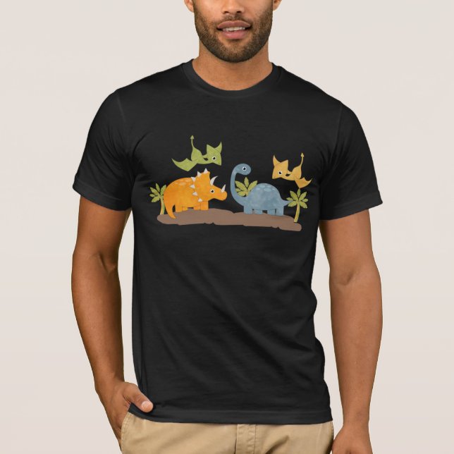 Cute Dinosaurs Prehistorisk Wildlife T Shirt (Framsida)