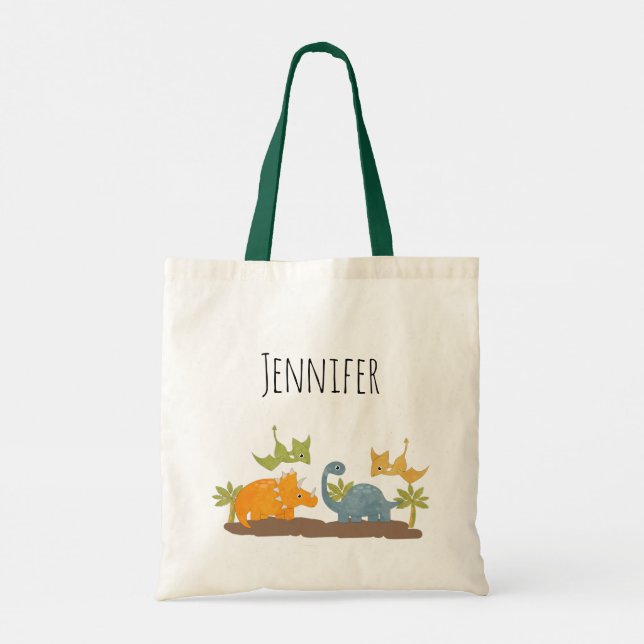 Cute Dinosaurs Prehistorisk Wildlife Tygkasse (Baksida)