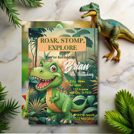 Cute Dinosaurs roar Boy Birthday Inbjudningar