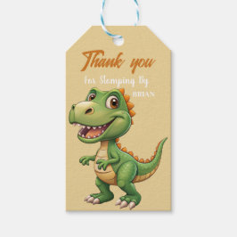 Cute Dinosaurs roar Boy Födelsedagsfest Presentetikett