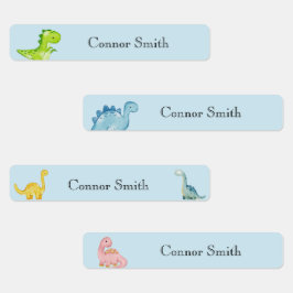 Cute Dinosaurs School Day Care Namn Clothing Klistermärke