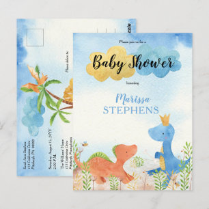 Cute Dinosaurs som spelar pojkbabyskor inbjudan