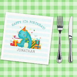 Cute Dinosaurs Stomp Chomp and roar birhtday Kids Pappersservett