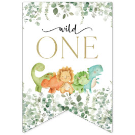 Cute Dinosaurs, T-Rex, Jurassic, första födelsedag Vimplar