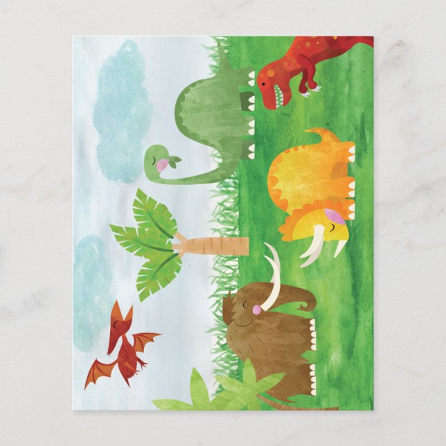 Cute Dinosaurs Wooly Mammoth Brontosaurus (Framsida)