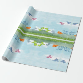 Cute Dinosaurs Wrapping Papper Presentpapper