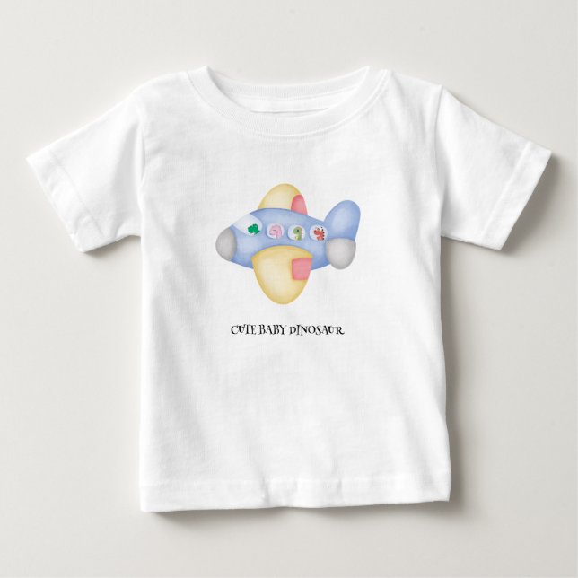Cute dinosauurflygplan Student barns födelsedag pa T Shirt (Framsida)