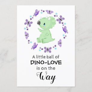 *~* Cute Dinosuar Butterfly Star Shower-inbjudan Inbjudningar