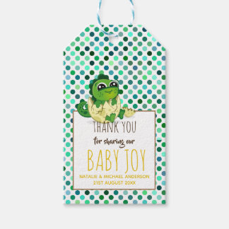 Cute Dinsoaur Hatching Egg Baby Shower Boy Girl Presentetikett