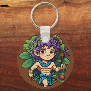 Cute Dionysus grekiska Mythology Gud Nyckelring