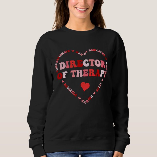 Cute Director Of Therapy Valentines Day Heart T Shirt (Framsida)