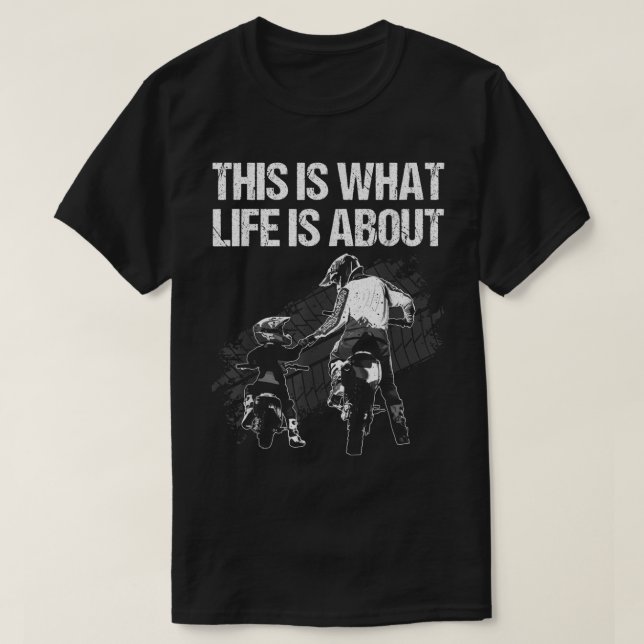 Cute Dirt Bike Art För manar Far-motorcykel T Shirt (Design framsida)