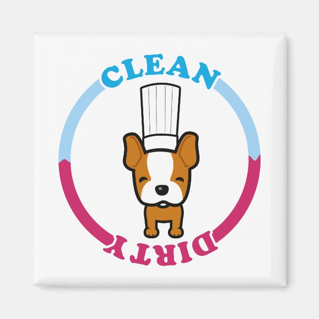 Cute Dirty Clean Magnet för diskmaskin (Framsidan)