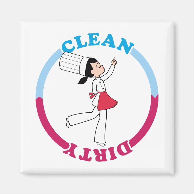 Cute Dirty Clean Magnet för diskmaskin (Framsidan)