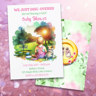 Cute Disk Golf Girl's Baby Shower Inbjudningar