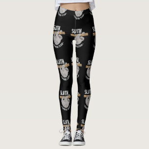 Cute Disted Sloth Runth Team Leggings