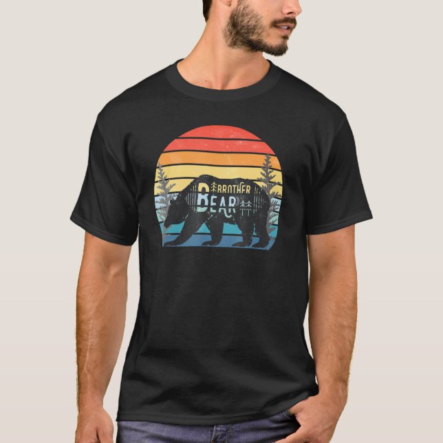 Cute Distress Brother Bear Sunset T Shirt (Framsida)