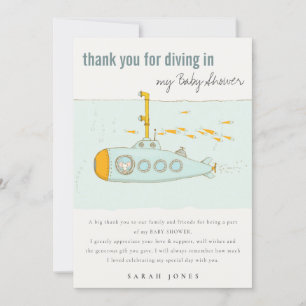 Cute Dive i undervattensbabyskor Tack Kort