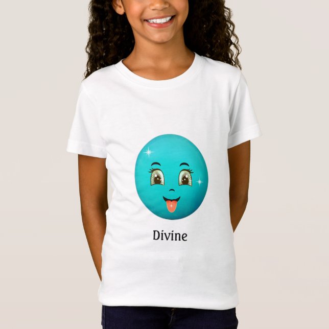 Cute Divine Lycklig ansikte T Shirt (Framsida)