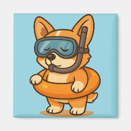 Cute Diving Corgi Magnets | Roligt Köksdekor Magnet