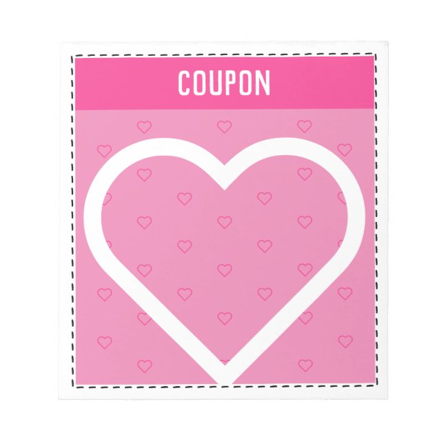 Cute DIY Coupons | ROSA Anteckningsblock (Framsida)
