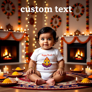 Cute Diya Lamp for Diwali with anpassningsbar text T Shirt
